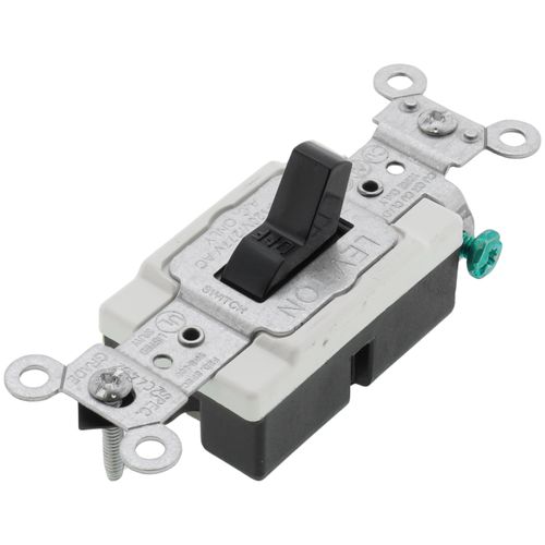 Main product image of Single-Pole, Commercial Side Wired Switch, 20 Amp - Black (120/277V)