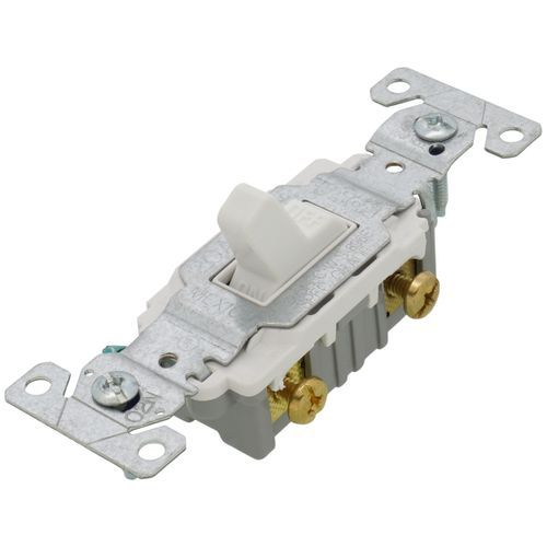 Main product image of Single-Pole Commercial Grade Side Wired Toggle Switch, 20A - White (120/277V)