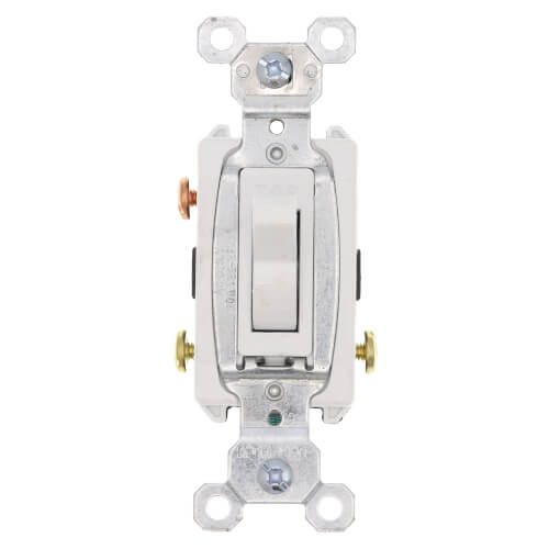 Main product image of Three Pole, Side Wired, Toggle Switch, Commercial Grade, 20A - White (120/277V)