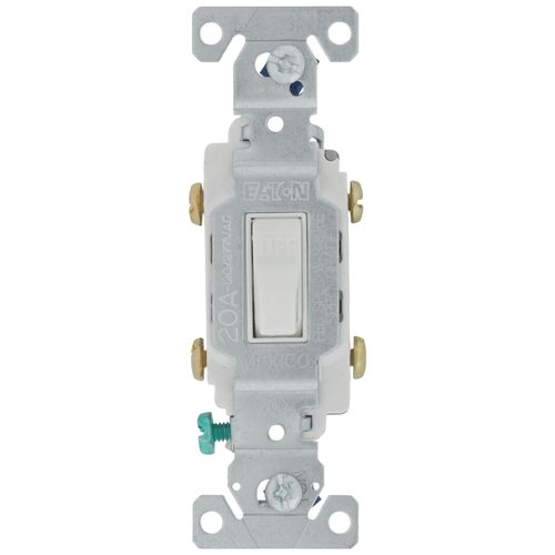 Main product image of 2-Pole Commercial Grade Side Wired Toggle Switch, 20A - White (120/277V)