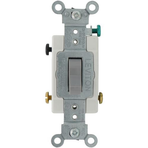 Main product image of 3-Way, Commercial Grade, Side Wired Light Switch, 15A - Gray (120/277V )