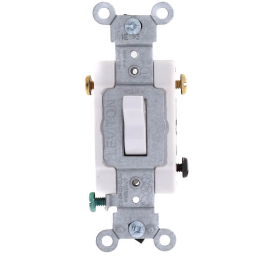 3-Way Toggle Light Switch, Commercial Grade, 15A - White (120/277V)