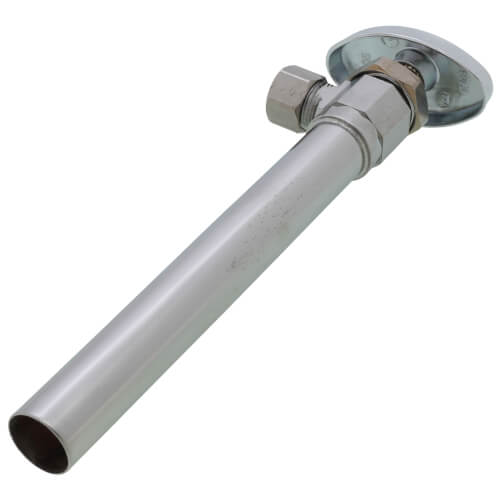 Main product image of 1/2" Nom Sweat x 3/8" OD Comp Multi-Turn Sweat Angle Stop w/ 5" Sweat Extension Tube (Chrome Plated)