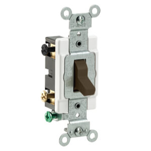 Main product image of 4-Way, Commercial Grade Side Wired Toggle Switch, 20A - Brown (120/277V)