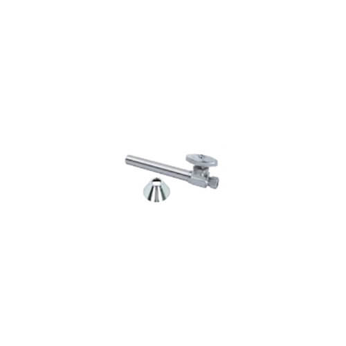 Main product image of 1/2" Nom Sweat x 1/2" OD Comp Multi-Turn Sweat Straight Stop w/ Bell Escutcheon & Extension Tube (Chrome Plated)