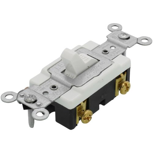 Main product image of Single-Pole, Commercial Grade Back/Side Wired Switch, 15A - White (120/277V)