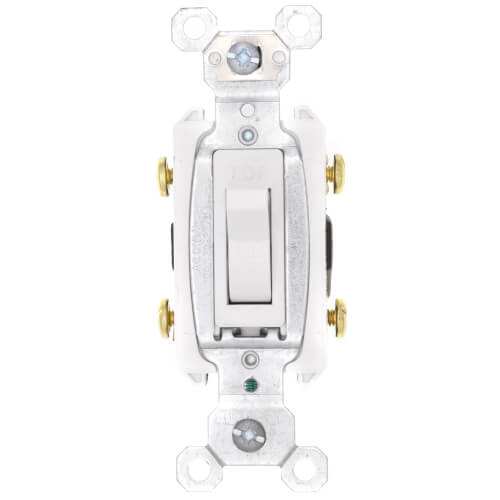 Main product image of Two Pole, Back and Side Wired, Toggle Switch, Commercial Grade, 20A - White (120/277V) 