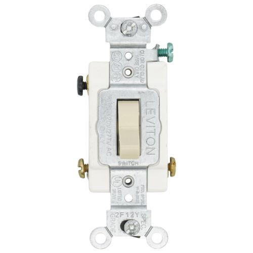 Main product image of 3-Way, Commercial Grade Back/Side Wired Switch, 15A - Ivory (120/277V)
