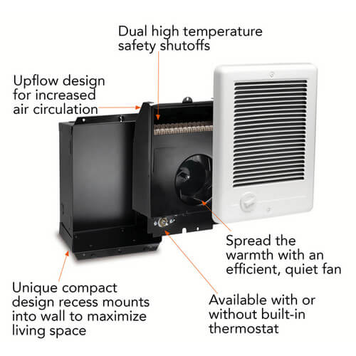 Main product image of Com-Pak Plus White Wall Fan Heater, 1500/1125 Watt (240/208V)