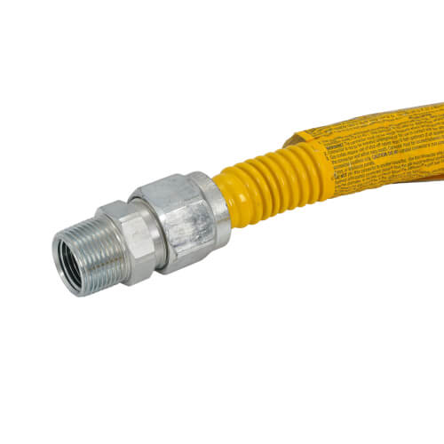 Main product image of 3/4" ID (7/8" OD) Bagged Polymer ProCoat Stainless Steel Gas Connector w/ 3/4" FIP x 3/4" MIP Fittings (24" Length)
