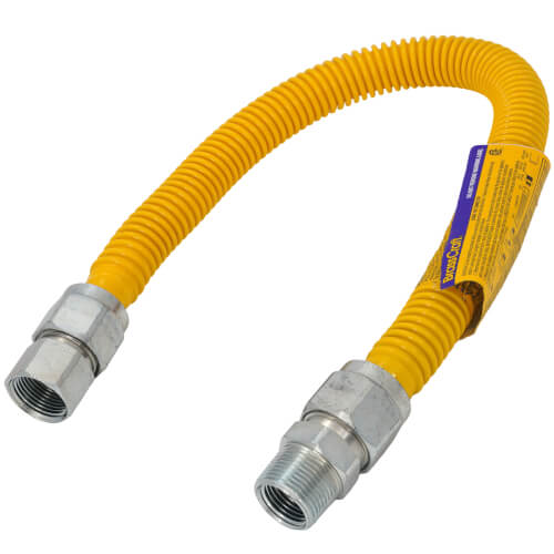 Main product image of 3/4" ID (7/8" OD) Bagged Polymer ProCoat Stainless Steel Gas Connector w/ 3/4" FIP x 3/4" MIP Fittings (24" Length)