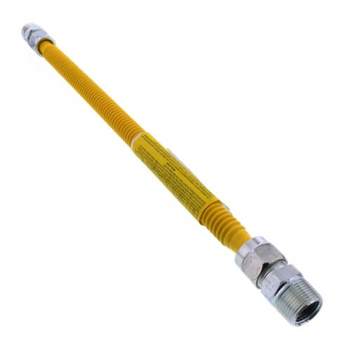 Main product image of 1/2" ID (5/8" OD) ProCoat Coated Stainless Steel Gas Connector w/ 3/4" MIP Fittings (18" Length)