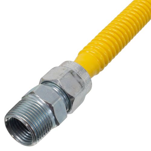 Main product image of 1/2" ID (5/8" OD) ProCoat Coated Stainless Steel Gas Connector w/ 3/4" MIP Fittings (72" Length)