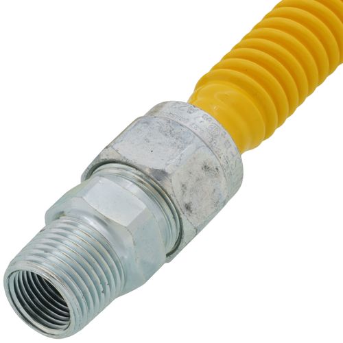 Main product image of 1/2" ID (5/8" OD) ProCoat Coated Stainless Steel Gas Connector w/ 3/4" x 1/2" MIP Fittings (24" Length)