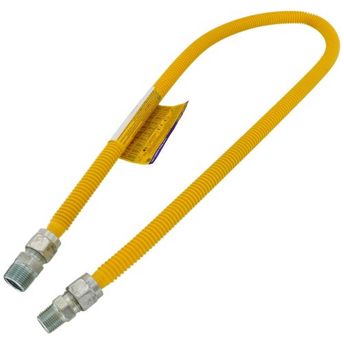Main product image of 1/2" ID (5/8" OD) ProCoat Coated Stainless Steel Gas Connector w/ 3/4" x 1/2" MIP Fittings (48" Length)