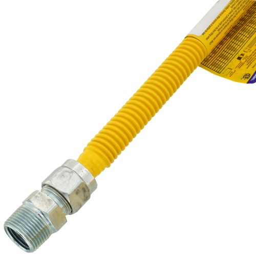 Main product image of 1/2" ID (5/8" OD) ProCoat Coated Stainless Steel Gas Connector w/ 3/4" x 1/2" MIP Fittings (48" Length)