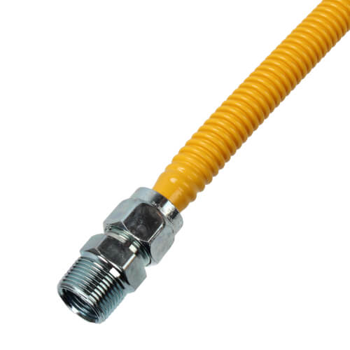 Main product image of 1/2" ID (5/8" OD) ProCoat Coated Stainless Steel Gas Connector w/ 3/4" x 1/2" MIP Fittings (72" Length)