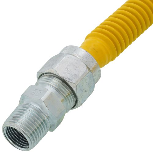 Main product image of 1/2" (5/8" OD) ID ProCoat Stainless Steel Gas Connector w/ 1/2" MIP (24" Length)