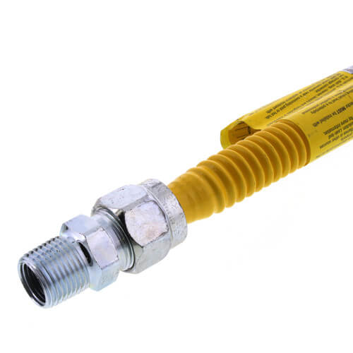 Main product image of 1/2" ID (5/8" OD) Stainless Steel Gas Connector w/ 1/2" FIP Ball Valve & 1/2" MIP Fitting (12" Length)