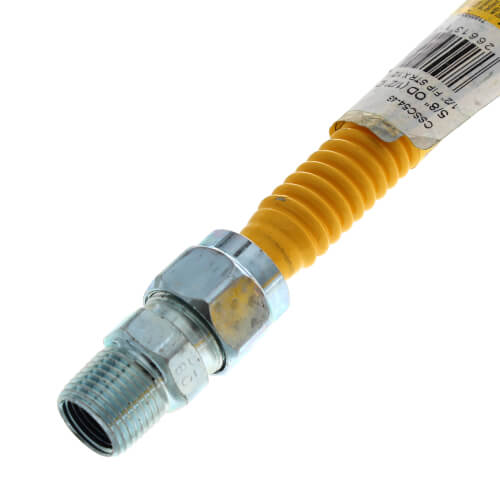 Main product image of 1/2" ID ProCoat Stainless Steel Gas Connector w/ 1/2" FIP x MIP, 3/8" FIP Tap (48" Length)