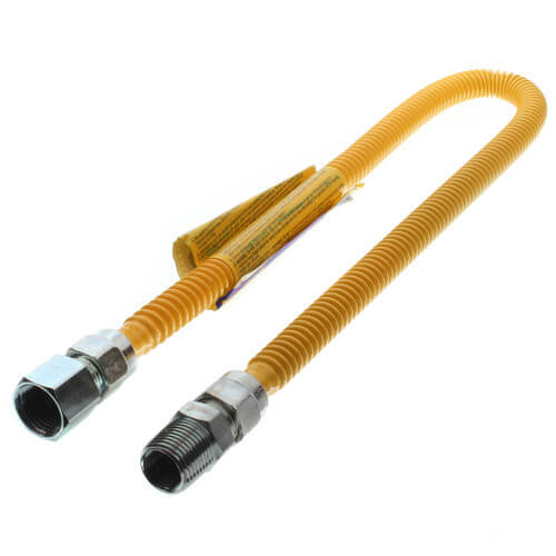 Main product image of 3/8" ID (1/2" OD) ProCoat Coated Stainless Steel Gas Connector w/ 1/2" FIP x 1/2" MIP Fittings (30" Length)
