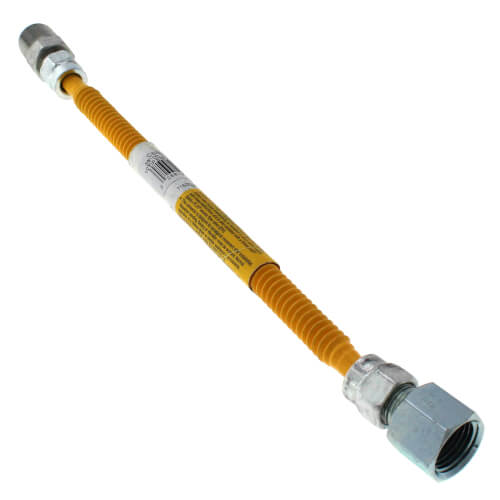 Main product image of 1/4" ID (3/8" OD) ProCoat SS Gas Connector w/ 1/2" FIP x 1/2" MIP (3/8" FIP Tap) (12" Length)