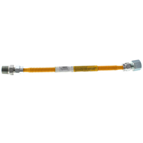 Main product image of 1/4" ID (3/8" OD) ProCoat SS Gas Connector w/ 1/2" FIP x 1/2" MIP (3/8" FIP Tap) (12" Length)