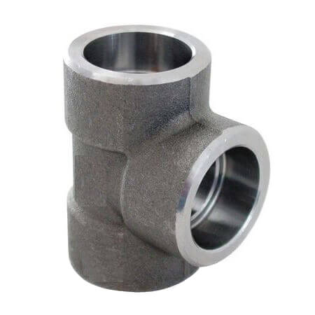 Main product image of 1-1/2" X 1" 3000# A105N Carbon Steel Socket Weld Tee