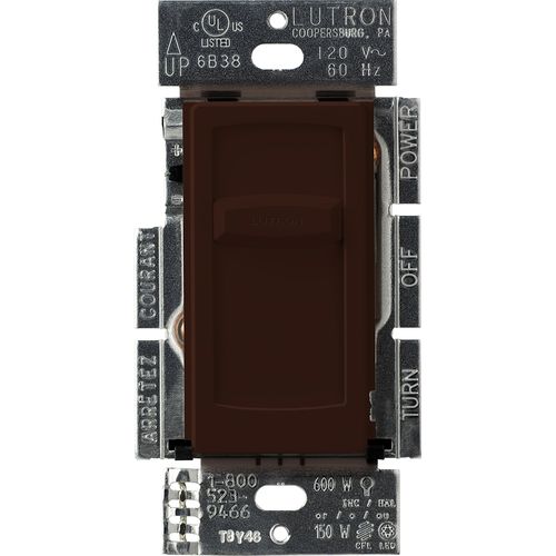 Main product image of Skylark Contour Slide-to-Off LED+ Dimmer Switch, 150W LED or 600W Inc/Hal, 1 Pole Only, 120V, Brown