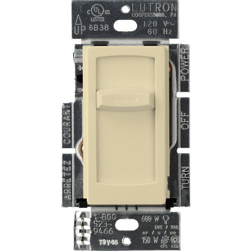 Main product image of Skylark Contour Slide-to-Off LED+ Dimmer Switch, 150W LED or 600W Inc/Hal, 1 Pole Only, 120V, Ivory