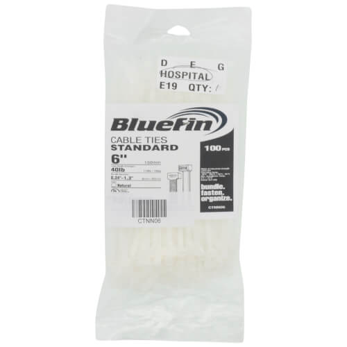 Main product image of 6" Nylon Standard Cable Ties, Natural (Pack of 100)