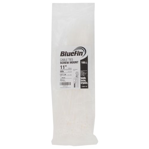 Main product image of 11" Nylon Screw Mount Cable Ties, Natural (Pack of 100)