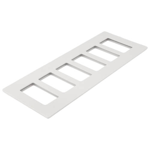 Main product image of Claro 6 Gang Wall Plate for Decorator/Designer Paddle Switches and Dimmers, White (Gloss), CW-6-WH