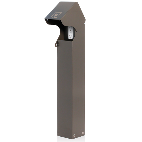 Main product image of 1-Gang 24" Stainless Steel Power Pedestal Kit, Surface Mount Flush Hinged Top, Bronze