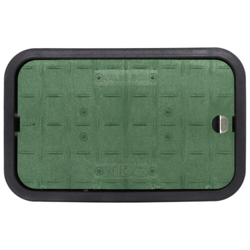 Main product image of 10" x 15" x 10" Standard Rectangular Valve Box w/ Drop-In Cover (Black Box/Green Cover)