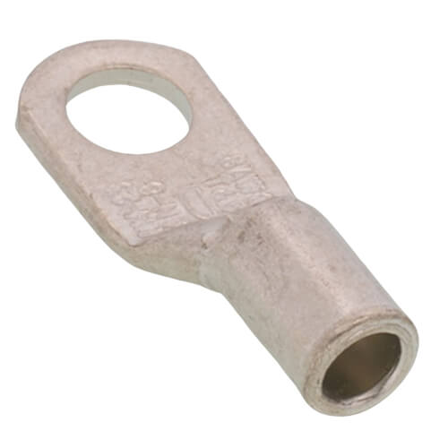 Main product image of 1/4" Bolt Hole Non-Insulated Tubular Copper Ring Terminal, 8/8AN Wire Range