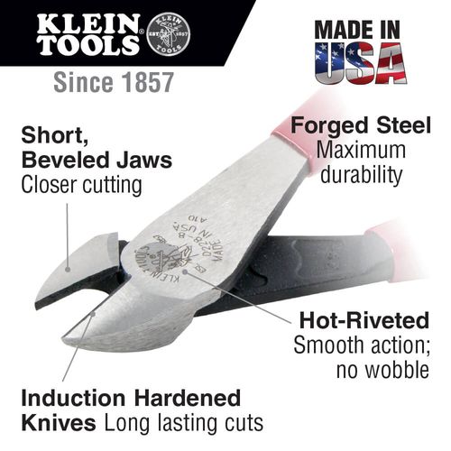 Main product image of 8" High-Leverage Hi-Viz Diagonal-Cutting Pliers