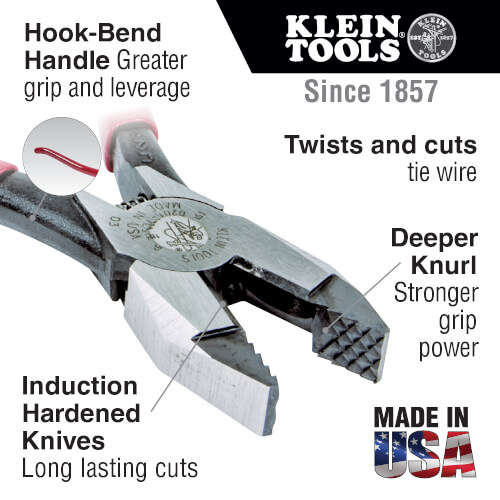 Main product image of 9" Ironworker's Pliers with Aggressive Knurl