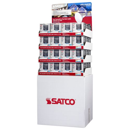 Main product image of Display Unit Containing 48 Boxes of S29449 - 15 Watt PAR38 LED Bulb - 5000K - Medium Base (48 Pack)