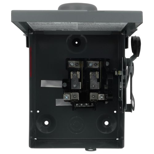 Main product image of 30A Fusible General Duty Safety Switch, 2 Pole, NEMA 3R Enclosure w/ Bolt on Hub Provision and Neutral (240VAC)