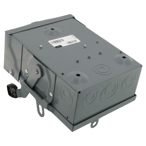 Main product image of 30A Fusible General Duty Safety Switch, 2 Pole, NEMA 3R Enclosure w/ Bolt on Hub Provision and Neutral (240VAC)