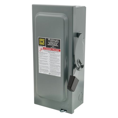 Main product image of 60A Fusible General Duty Safety Switch, 2 Pole, NEMA 1 Enclosure w/ Neutral (240VAC)