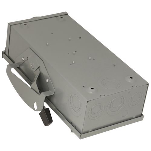 Main product image of 100A Fusible General Duty Safety Switch, 2 Pole, NEMA 3R Enclosure w/ Bolt on Hub Provision and Neutral (240VAC)