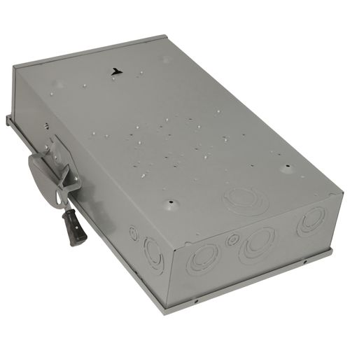 Main product image of 200A Fusible General Duty Safety Switch, 2 Pole, NEMA 3R Enclosure w/ Bolt on Hub Provision and Neutral (240VAC)