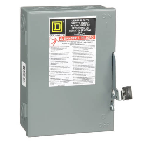 Main product image of Fusible Safety Switch, NEMA 1, 3P, 7.5 HP (240 VAC, 30A)