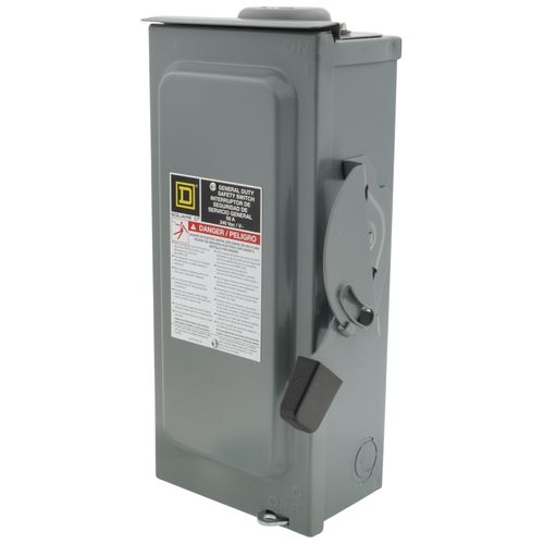 Main product image of 60A Fusible General Duty Safety Switch, 3 Pole, NEMA 3R Enclosure w/ Bolt on Hub Provision and Neutral (240VAC)