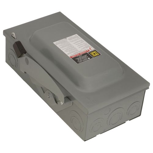 Main product image of 100A Fusible General Duty Safety Switch, 3 Pole, NEMA 1 Enclosure w/ Neutral (240VAC)
