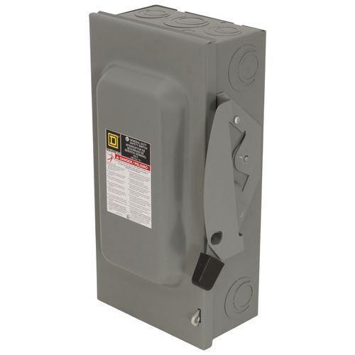 Main product image of 100A Fusible General Duty Safety Switch, 3 Pole, NEMA 1 Enclosure w/ Neutral (240VAC)