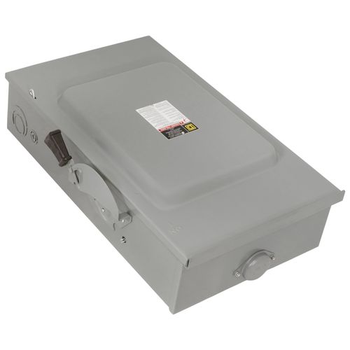 Main product image of 200A Fusible General Duty Safety Switch, 3 Pole, NEMA 3R Enclosure w/ Bolt on Hub Provision and Neutral (240VAC)
