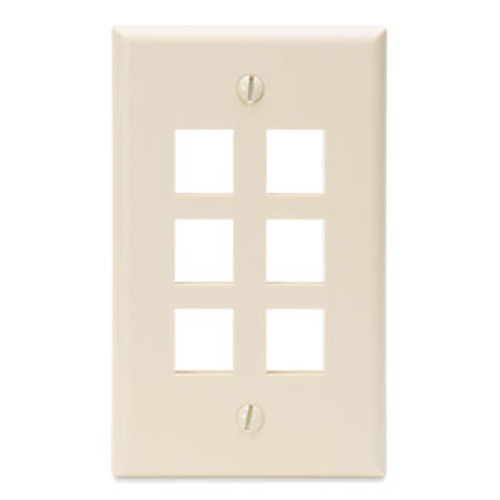 Main product image of Single-Gang Quickport, Wallplate, 6-port (Light Almond)